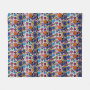 Modern Floral Fleece Blanket