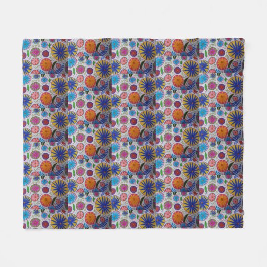 Modern Floral Fleece Blanket (Voorkant (Horizontaal))