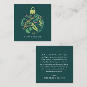 Modern Floral Foliage Ornament Prettige feestdagen Notitiekaartje