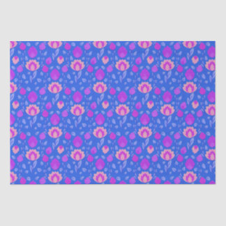 Modern Floral Folkore // Helder blauw-Paarse-roze Tissuepapier