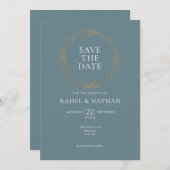 Modern Floral Garland | Datum opslaan Kaart (Voorkant / Achterkant)