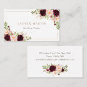 Modern Floral Gepersonaliseerd Visitekaartje (Voorkant / Achterkant)