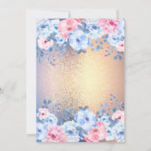 Modern Floral Gold Glitter 30e verjaardag Kaart (Achterkant)