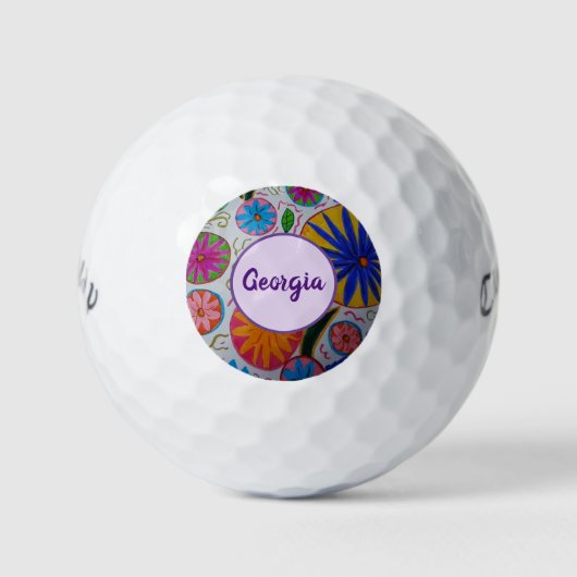 Modern Floral Golfballen (Voorkant)