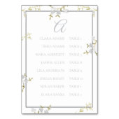 Modern Floral Grey Wedding Seating Chart Kaart (Voorkant)