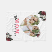 Modern Floral Heart Shaped Gift for Moederdag Fleece Deken (Voorkant (Horizontaal))