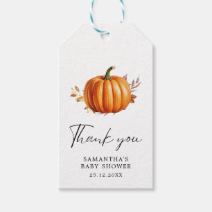 Modern Floral Herfst Baby shower Cadeaulabel