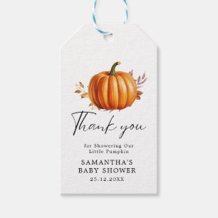 Modern Floral Herfst Baby shower Cadeaulabel