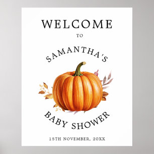 Modern Floral Herfst Baby shower Poster