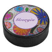 Modern Floral Hockey Puck (3/4)