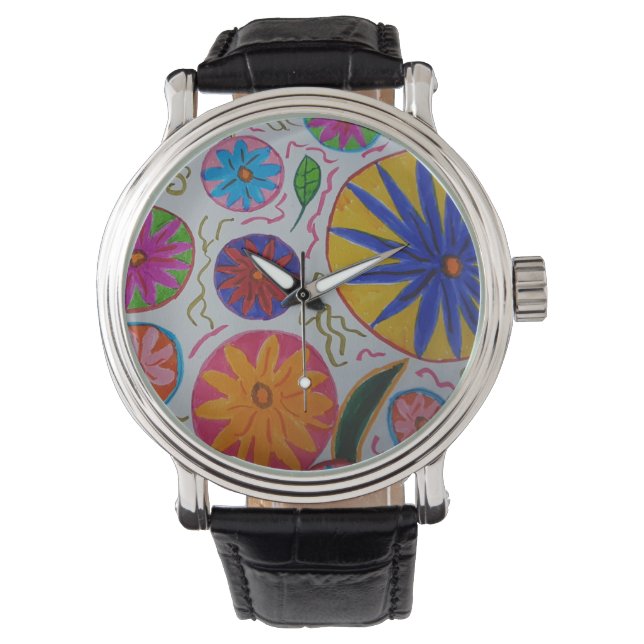 Modern Floral Horloge (Voorkant)