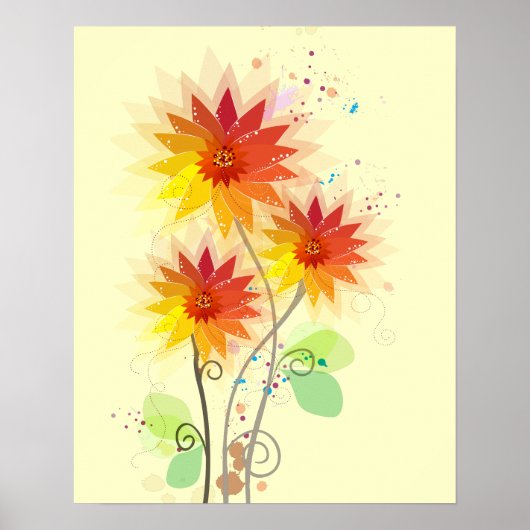 Modern Floral Illustration Poster (Voorkant)