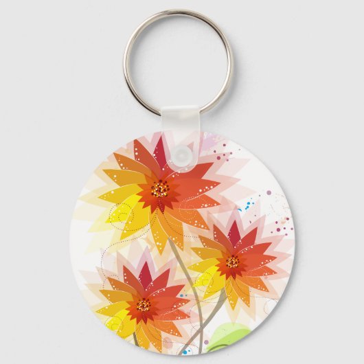 Modern Floral Illustration Sleutelhanger (Voorkant)