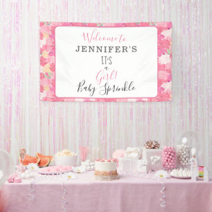 Modern Floral is een meisje. Baby Sprinkle Welkom Spandoek