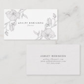 Modern Floral Ivory Magnolia Visitekaartje (Voorkant / Achterkant)