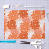 Modern Floral Kimono Print, koraal Sinaasappel op  Tissuepapier (Craft)