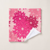Modern Floral Kimono Print, koraalroze Bad Handdoek (Wasdoekje)