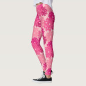 Modern Floral Kimono Print, koraalroze Leggings (Links)