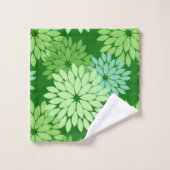Modern Floral Kimono Print, Lime Green Bad Handdoek (Wasdoekje)