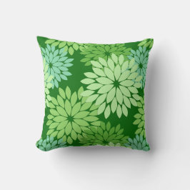 Modern Floral Kimono Print, Lime Green Kussen