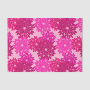 Modern Floral Kimono Print, Roze, Fuchsia and Wine Tissuepapier