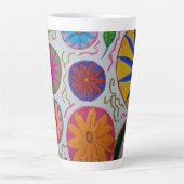 Modern Floral Latte Cup Latte Mok (Voorkant)