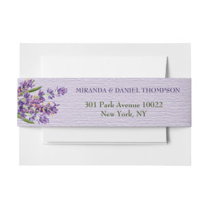 Modern Floral Lavender Paars en White Foliage Uitnodigingen Wikkel