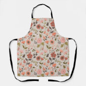 Modern Floral Leaf Print Pink Green Schort (Voorkant)