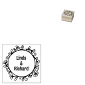 Modern Floral Lijst, bruiloft Rubberstempel (Gestempeld)