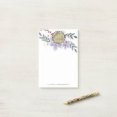 Modern Floral Lillies Simulation Folie Monogram Post-it® Notes (Op bureau)