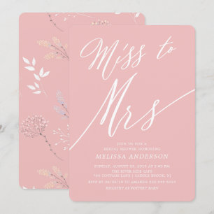 Modern Floral Miss aan Mrs Bridal Shower Uitnodigi Kaart