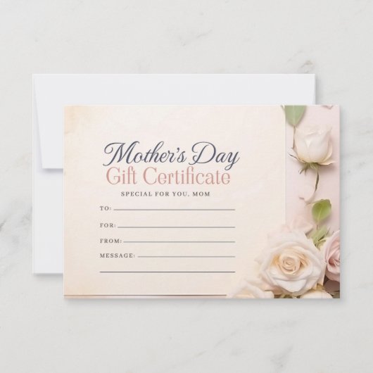 Modern Floral Moederdag Cadeaubon (Voorkant)