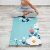 Modern Floral Monogram Yogamat
