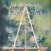 Modern Floral Moslim Islamitisch Bruiloft Welkom Acryl Bord (Neutraal)