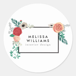  Modern Floral Motif Gepersonaliseerde Stickers