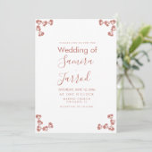 Modern Floral Motif Nuetral Wedding Briefkaart (Staand voorkant)
