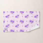 Modern Floral Paars Roos Bad Handdoek (Handdoek)