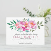 Modern Floral Paarse Bridal Shower Kaart (Staand voorkant)