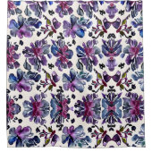 Modern Floral Paarse douchegordijn (Voorkant)