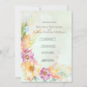 Modern Floral Pastel Wedding Kaart (Voorkant)