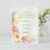 Modern Floral Pastel Wedding Kaart (Staand voorkant)