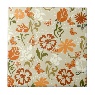 modern Floral Patroon Tegeltje