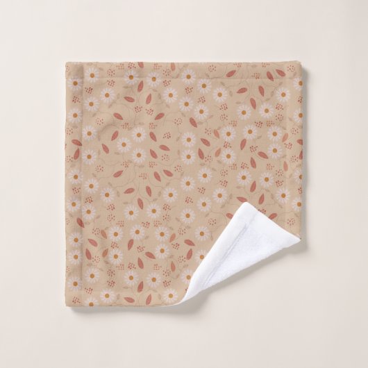 Modern Floral Pattern Boho Floral Pattern Bad Handdoek (Wasdoekje)