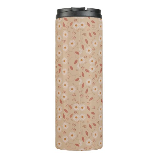 Modern Floral Pattern Boho Floral Pattern Thermosbeker (Achterkant)