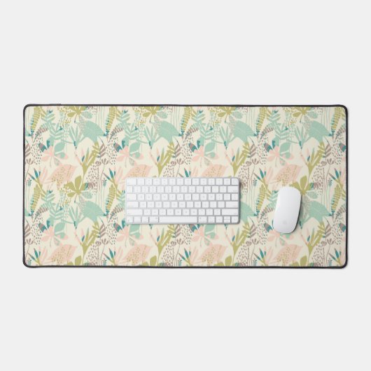 Modern Floral Pattern Bureaumat (Keyboard & Muis)