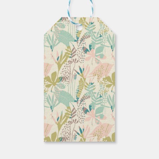 Modern Floral Pattern Cadeaulabel (Achterkant)