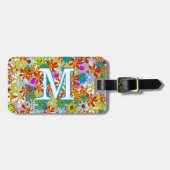 Modern Floral Pattern Heldere kleuren Bagagelabel (Voorkant horizontaal)