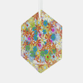 Modern Floral Pattern Heldere kleuren Glas Ornament (Voorkant links)