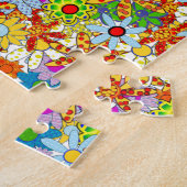 Modern Floral Pattern Heldere kleuren Legpuzzel (Zijkant)