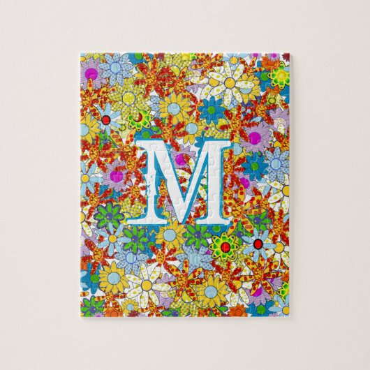 Modern Floral Pattern Heldere kleuren Legpuzzel (Verticaal)